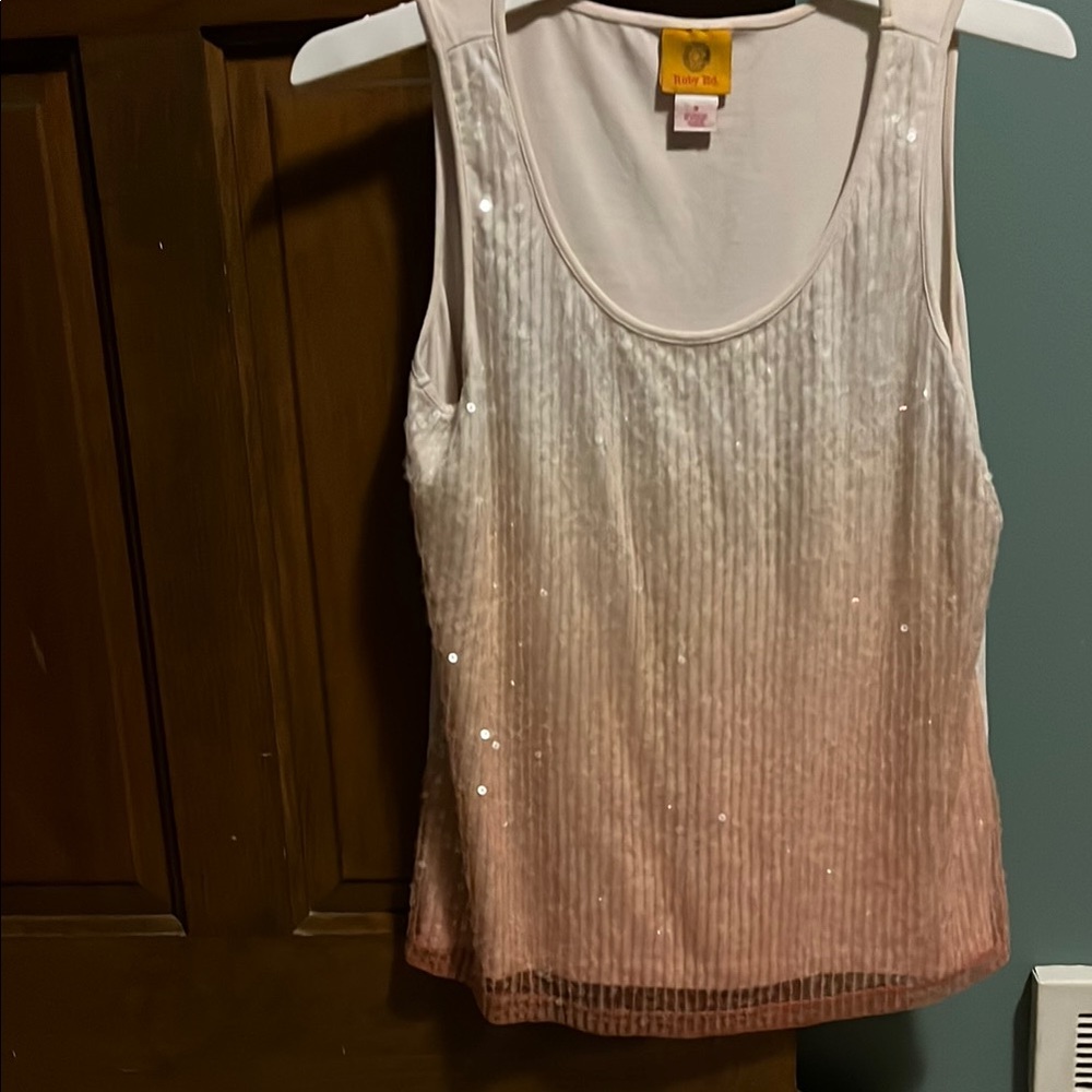 Pink Blush Sequin Tank Top